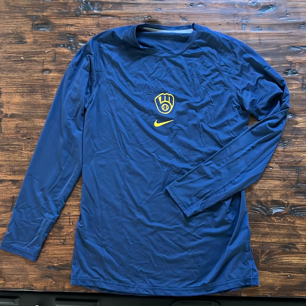 MLB worn official Brewers Nike Dry-fit